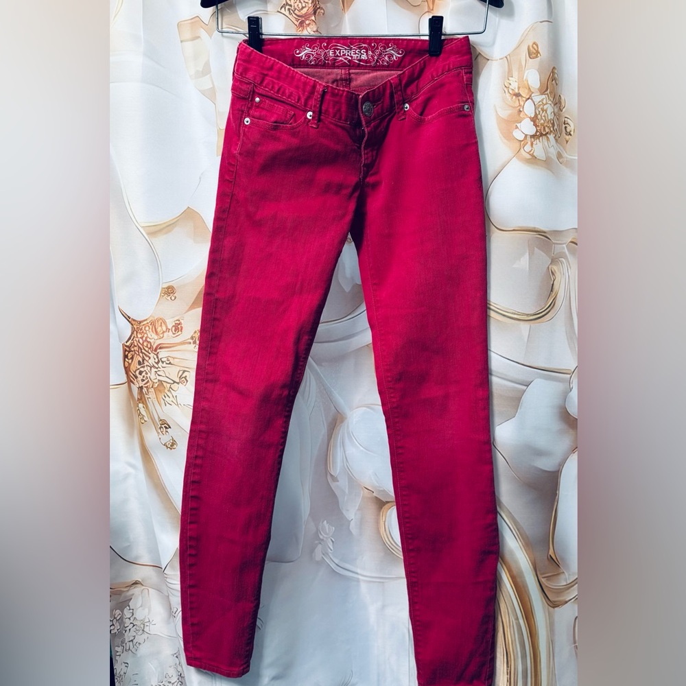 Express Women's Ultra Low Rise Red Jeans Legging Style